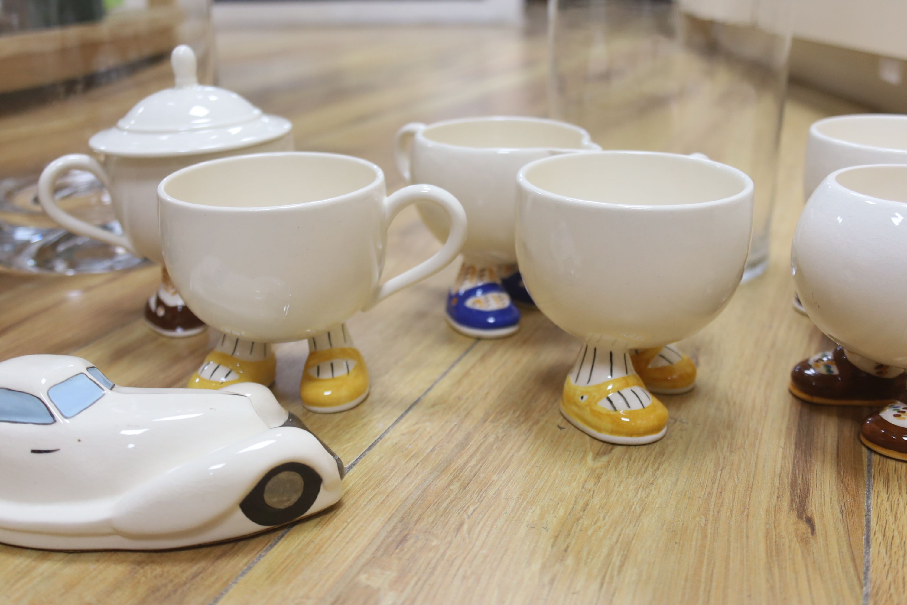 A Carltonware part tea set, other ceramics and glass vases